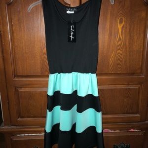 Black and Mint Green dress